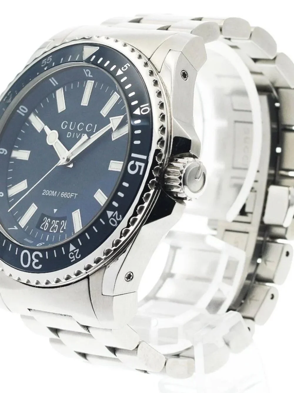 GUCCI Dive 136.2/YA136203 Date Navy Dial Quartz Men's Watch